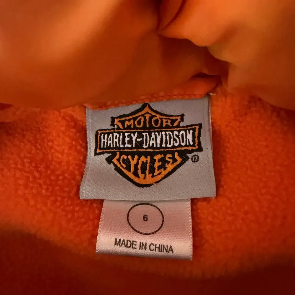 HARLEY-DAVIDSON Coat Kids‎ 6 Vintage Down Filled Puffer Embroidered Logo Shield